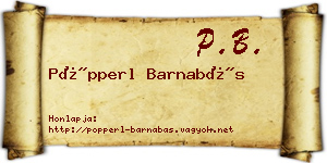 Pöpperl Barnabás névjegykártya